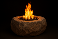 Tier 1 Hurricane Helene Boulder Fire Pit – 3'×3.5'×18" | Luxury Natural Stone Gas or Wood Fire Pit | Asheville WNC Delivery + Nationwide Shipping